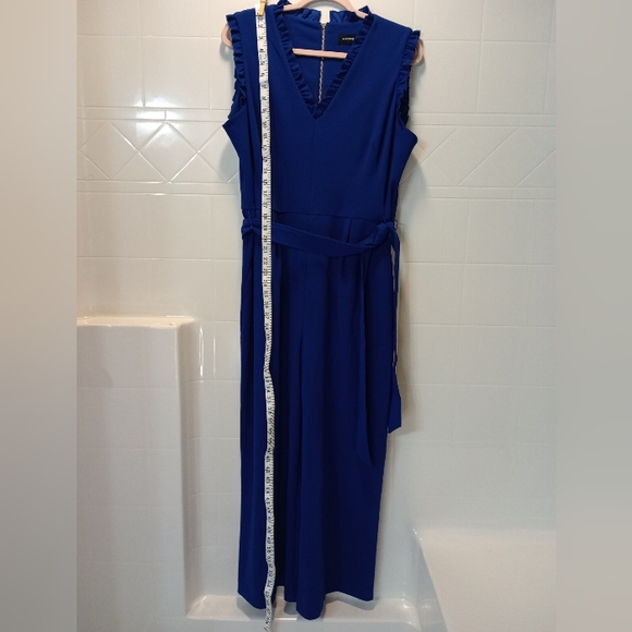 Women's Andrew Marc Ruffle Jumpsuit Blue Size 16 - Picture 5 of 11
